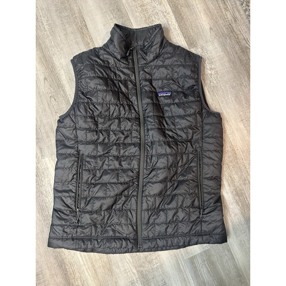 Patagonia Mens Nano Puff Vest Large Grey Packable Primaloft Logo